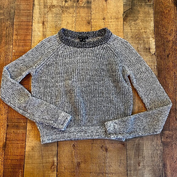 Theory Brombley Sweater Golino Knit Grey Crew Neck Petite Linen - Picture 6 of 6